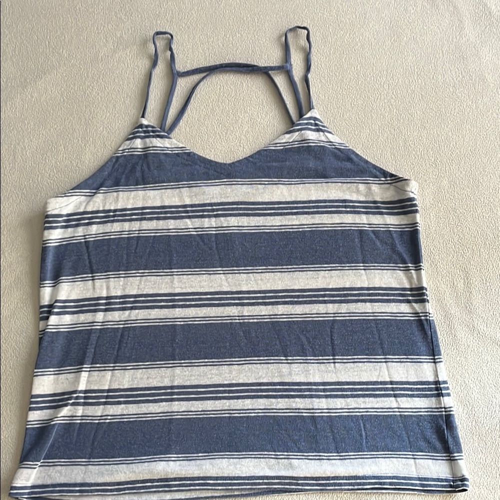 Striped Blue and White Women's Top